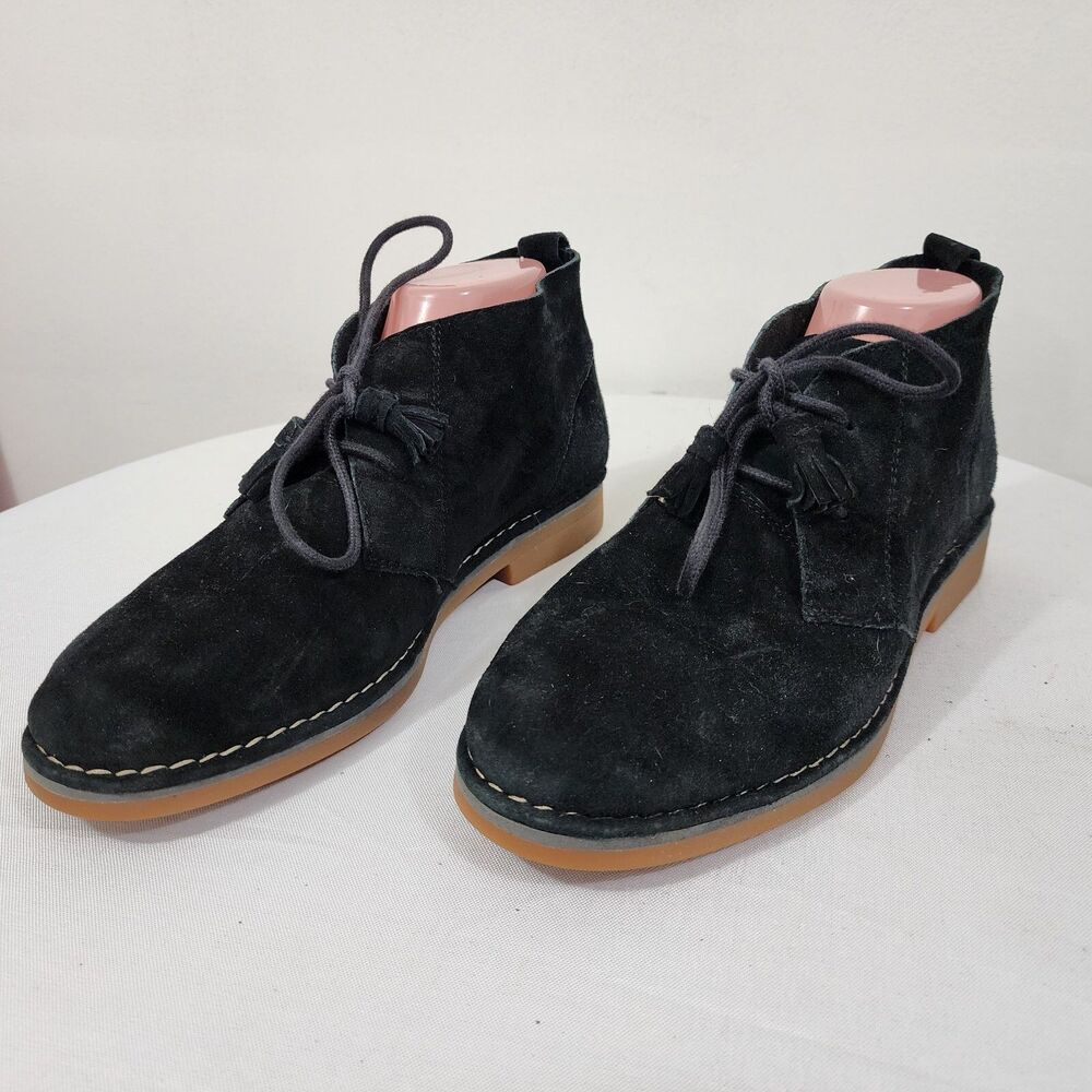Hush Puppies Cyra Black Suede Heeled Chukka Boot Shoe HWR5490-001 Womens 10 M